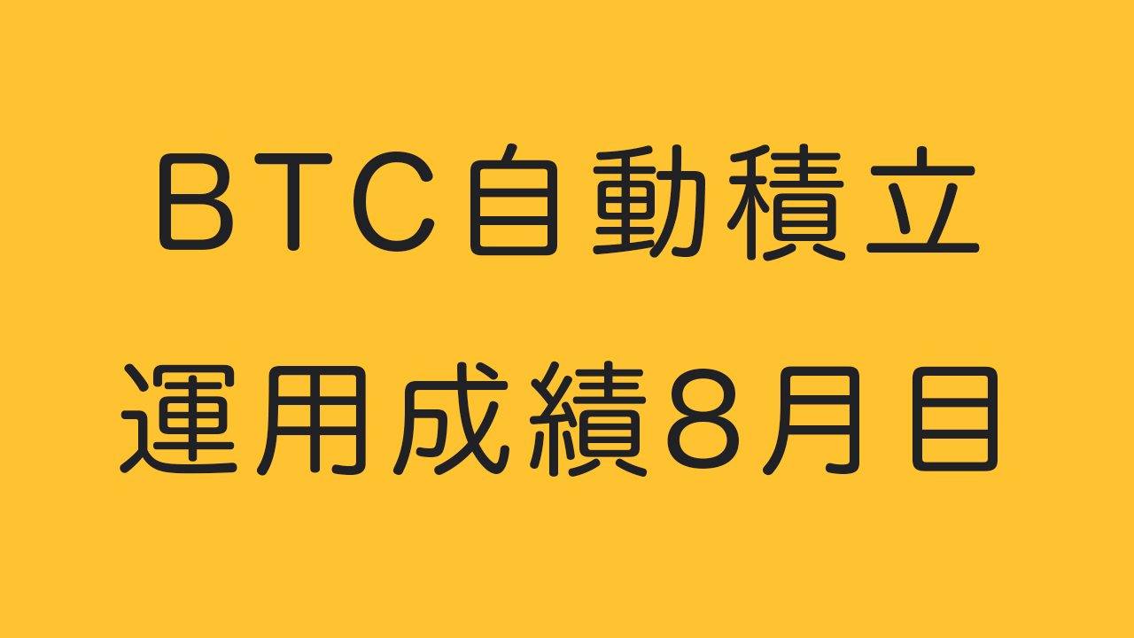 BTC自動積立運用成績8月目