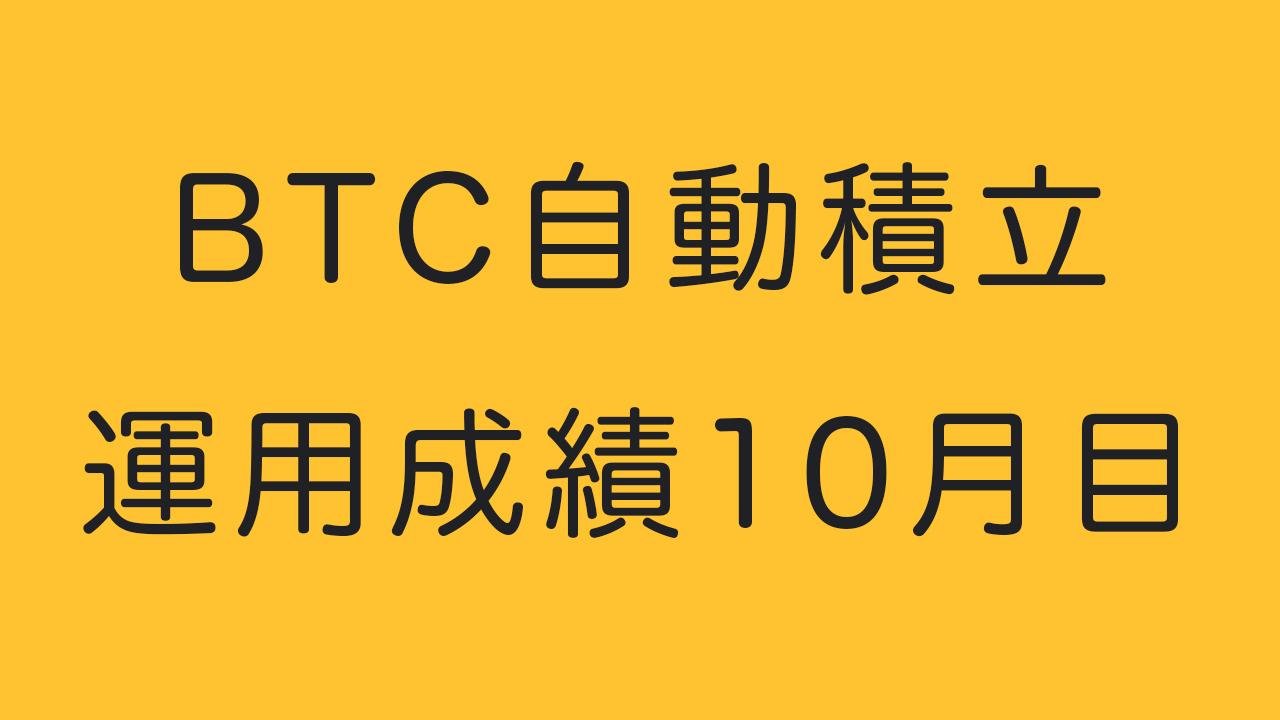 BTC自動積立運用成績10月目